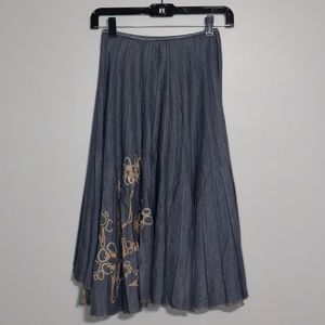 Kisca by Komarov NWT Washed Denim Accordion Skirt